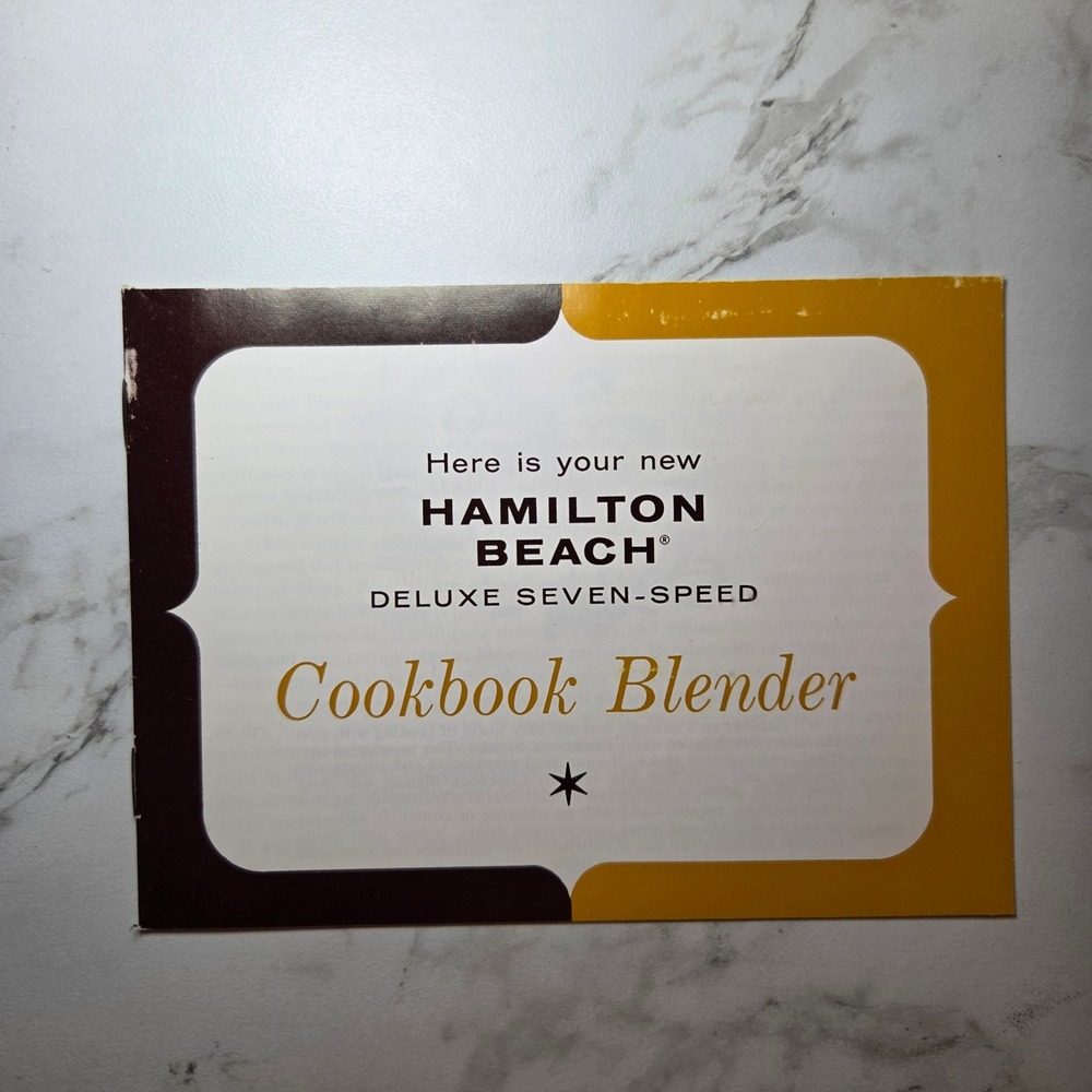 Hamilton Beach Deluxe Seven Speed Cookbook Blender Manual Vintage
